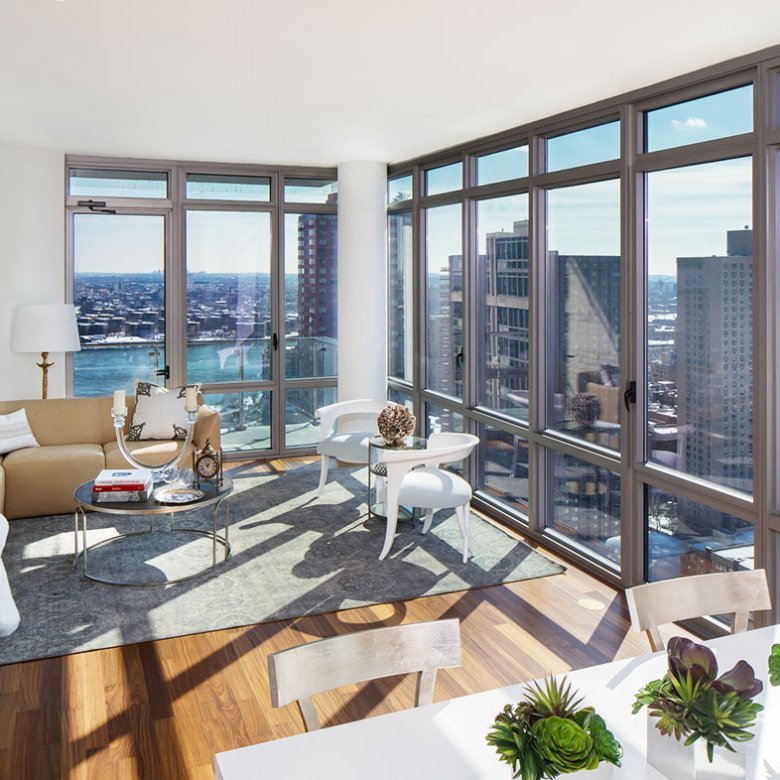 Luxury apartment bay view